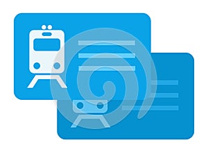 Train tickets vector flat isolated on white