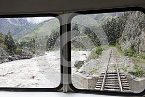 Train to Aquas Calientes in Peru photo