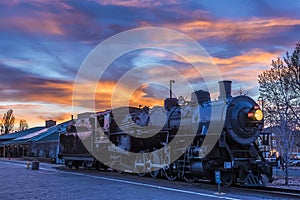 The train to the Grand Canyon waiting at Williams Station, Arizona