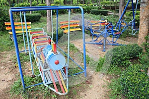 Train toy for children at the playground