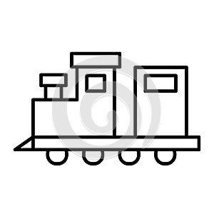 Train toy thin line icon. Locomotive vector illustration isolated on white. Toy outline style design, designed for web