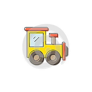 Train toy vector icon symbol transportation isolated on white background