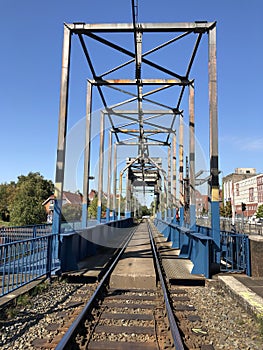 Train track bridge in Emden photo