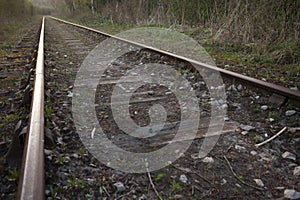 Train track into the distance