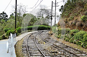 The train track from EugÃªnio LefÃ©vre station in Santo AntÃ´nio do Pinhal photo