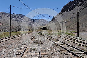 Train track at Las Cuevas in photo