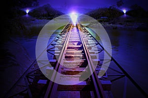 Train track night scenes