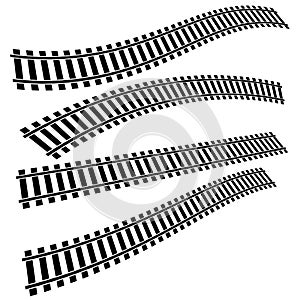 Train track, rail way silhouette element
