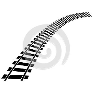 Train track, rail way silhouette element