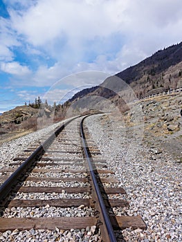 Train tracks along Seward Highway