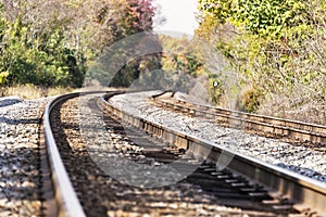 Train tracks in an autumn landscape