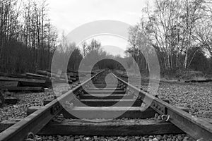 Train Tracks In Black & White