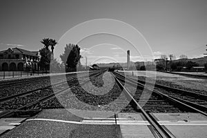 Train Tracks Black and White