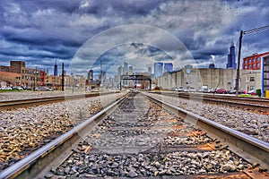 Train tracks in Chicago