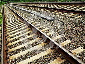 Train Tracks in Diagonal Perspective