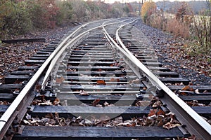 Train tracks in a fall landscape