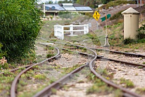 Train tracks at goolwa train station on the fleurieu peninsula goolwa south australia on 3rd April 2019