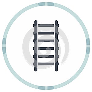 Train tracks inside a round frame illustration