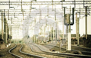 Train tracks near to Crewe, Cheshire photo