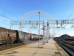 Train tracks perspective view