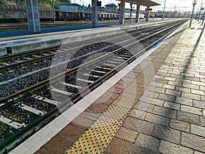 Train tracks perspective view