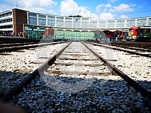 Train tracks in the Railway Musem Park