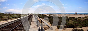 Train tracks run through San Clemente State Beach