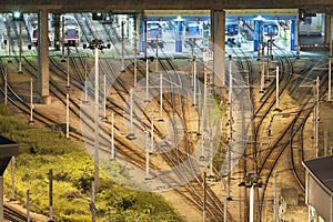 Train tracks in switch yard