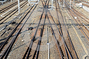 Train tracks in Ueno Station, Tokyo