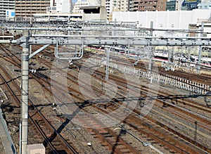 Train tracks in Ueno Station, Tokyo photo