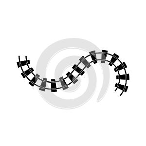 Train tracks vector icon design template