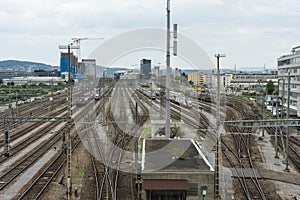 Train tracks in zurich switzerland