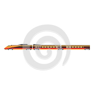 Train transport vector illustration locomotive icon. Railway train cartoon passenger transport machine wagon isolated white.