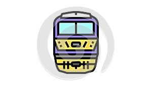 train transport vehicle color icon animation