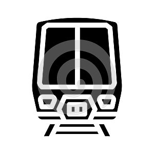 train transport vehicle glyph icon vector illustration