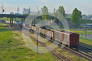 Train transporting cargo