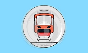 Train travel and public transportation icon vector