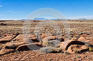 Train Traveling Toward Flagstaff through Arizona Desert near Winslow