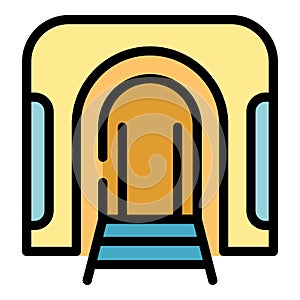 Train tunnel icon color outline vector