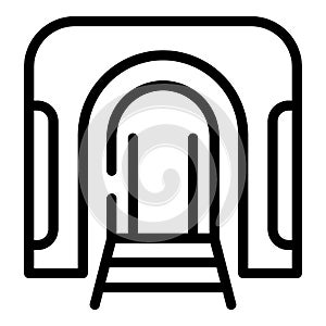 Train tunnel icon, outline style