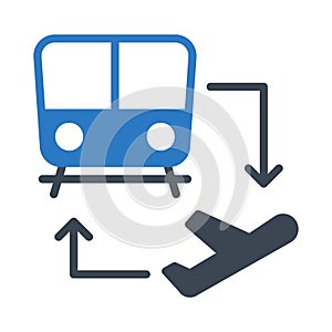 Train vector glyph color  icon