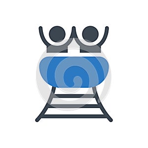 Train vector glyph color  icon