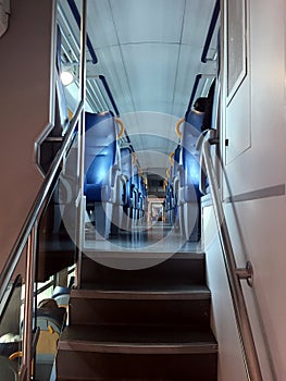 Train vehicle, interior view