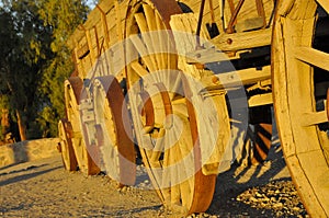 Train of Vintage Hauling Wagons