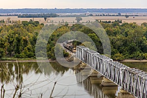 Train, Wabash Bridge at Hannibal, Missouri