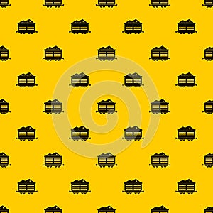 Train waggon with coal pattern vector