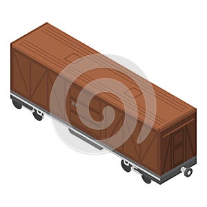 Train wagon icon, isometric style