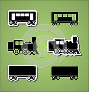 Train and wagon silhouets photo