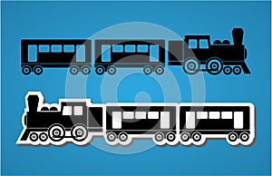Train and wagon silhouets photo
