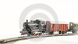 Train and wagon on white background